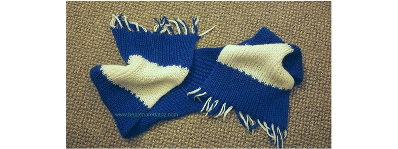 Blue and white $5 scarf